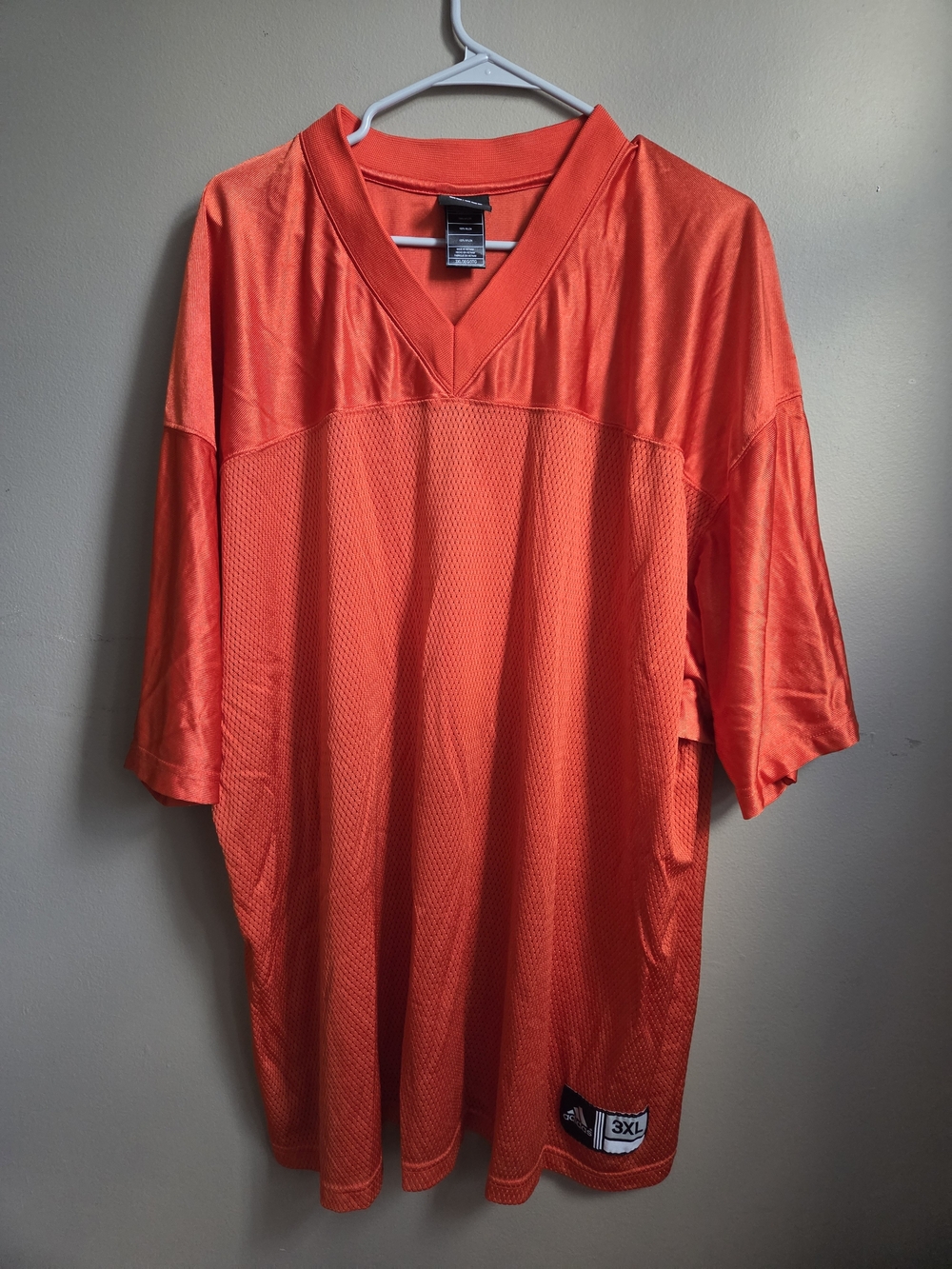 Adidas Men’s 3XL Red Mesh Football Jersey V-Neck Athletic Shirt